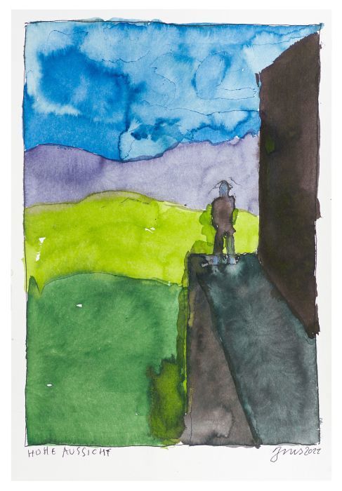 Hohe Aussicht, 2022

Aquarell auf Papier, 30 x 20 cm, gerahmt
signiert, datiert und beschriftet

Ausrufpreis: 4000,-
